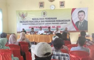 Mustika Bahrum Sosialisasikan Pancasila di Hadapan Warga Paguyuban Waylima Pesawaran.